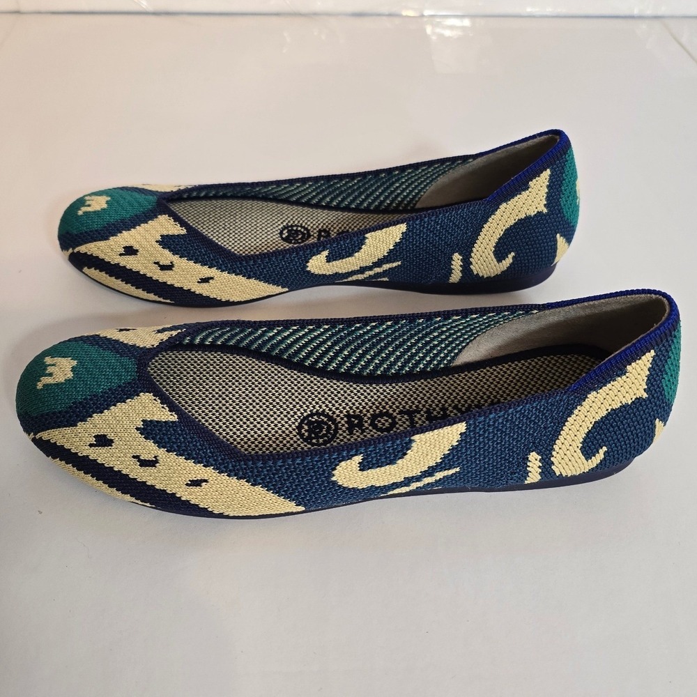 Rothy's The Flat Shoes Moroccan Blue Knit Women's Size 6 New RETIRED RARE - Picture 2 of 10
